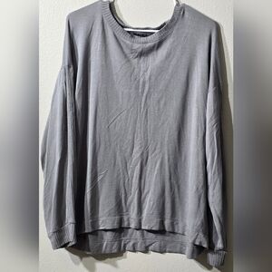 Tahari Ribbed Knit Gray Sweater